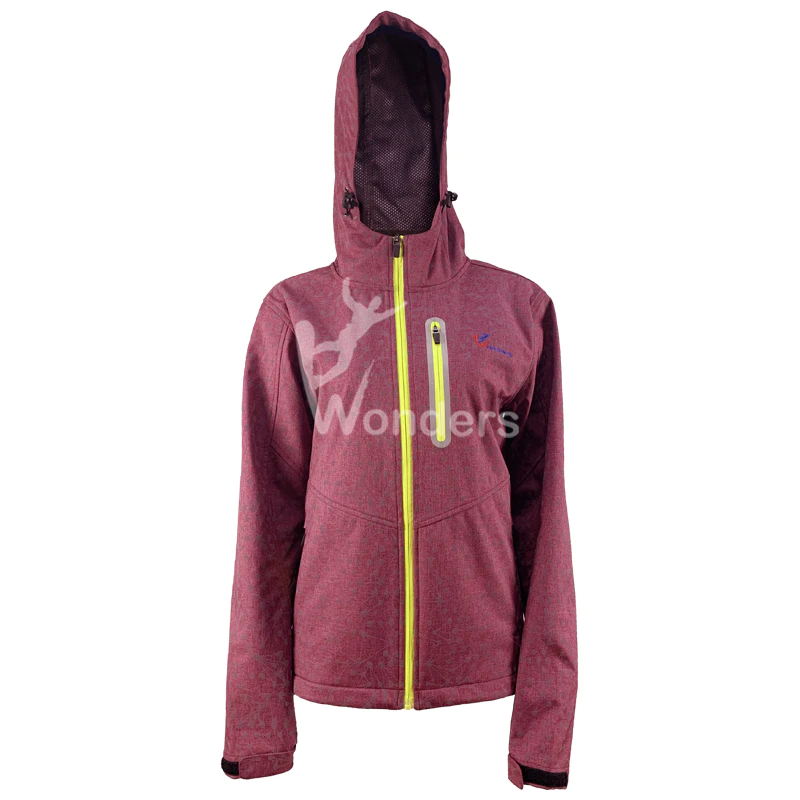 Womens Outdoor cool Reflective soft shell jacket Multi-Functional Waterproof and Windproof Jackets with Hoodid