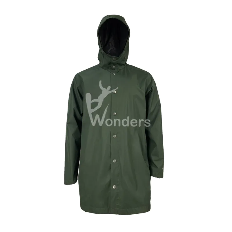 Men’s Lightweight Long Raincoat Waterproof Breathable Hooded Rain Jacket Windbreaker