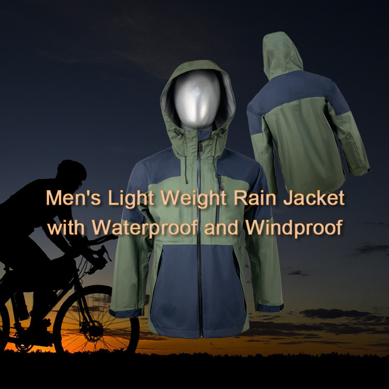 Men's Light Weight Rain Jacket with Waterproof and Windproof