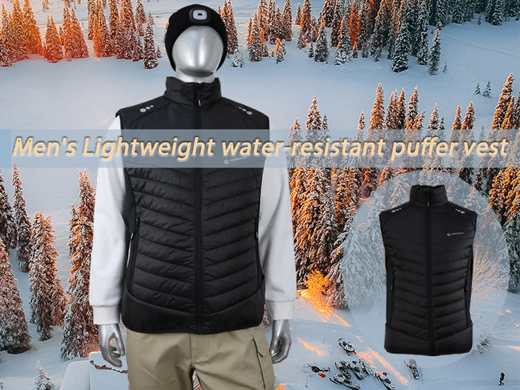 Men's Lightweight Waterproof Puffer Vest Sleeveless Padded Jacket