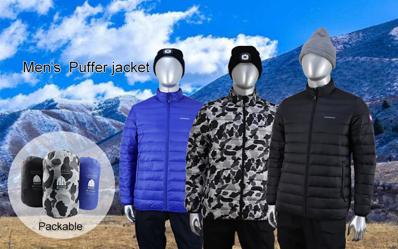 Men's Lightweight Packable Puffer Jacket Water-Resistant Coat