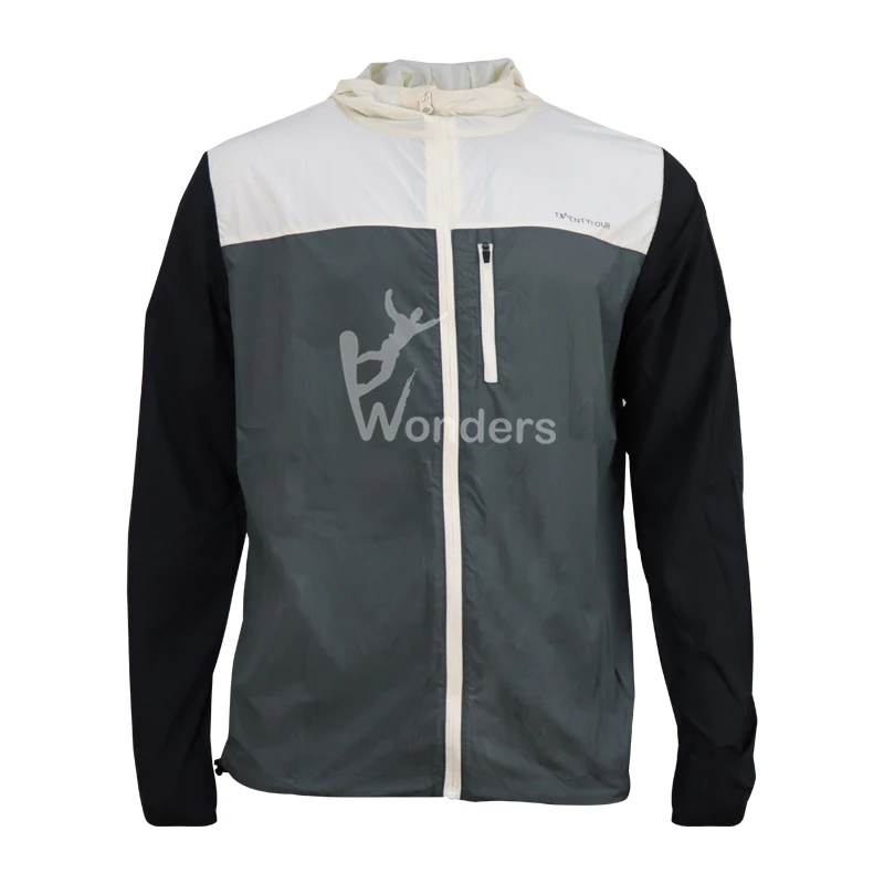 Mens Lightweight packable full zip Eco windbreaker hoodie jacket