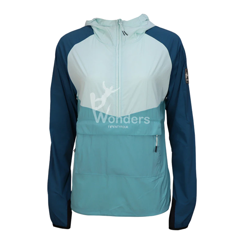 Womens lightweight packable 1/4 zip Eco windbreaker jacket
