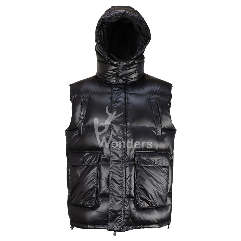 Men's Vest Lightweight Puffer Vestwith detachable hood Vest Zipper Sleeveless Jacket