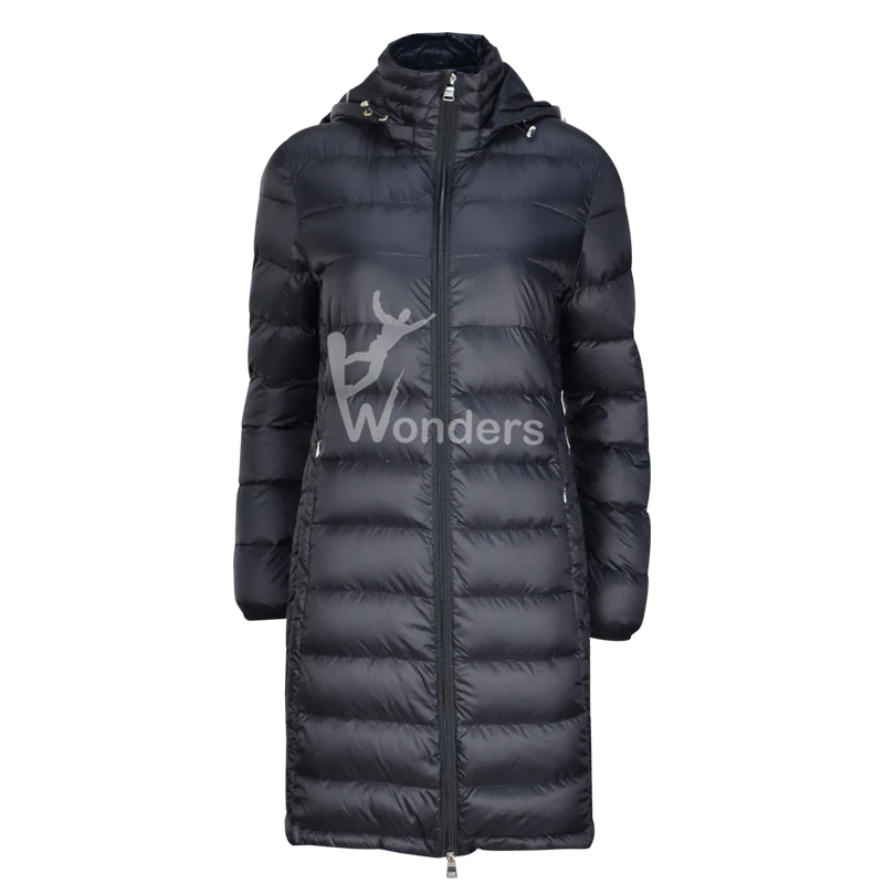 Women's white duck down medium length knee-length thick loose leisure down Jacket