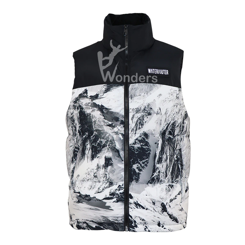 Men's waterproof contrast color padding vest