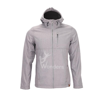 Men’s  melange sherpa lined  hoodied outdoor softshell jacket