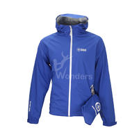 Men's waterproof breathable lightweight rainjacket with packable pocket