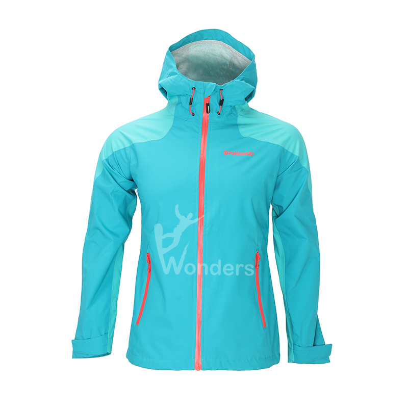 Women's waterproof  breathable 2.5 layer fix hood rain jacket