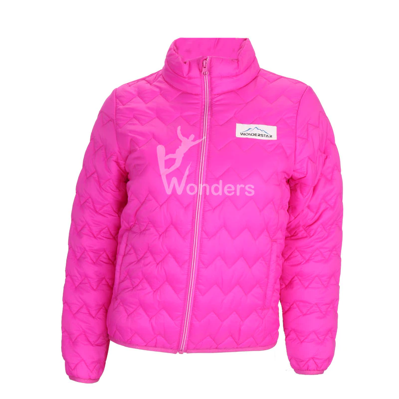 Girls'  water resistant zig-zag quilted padded full zip jacket