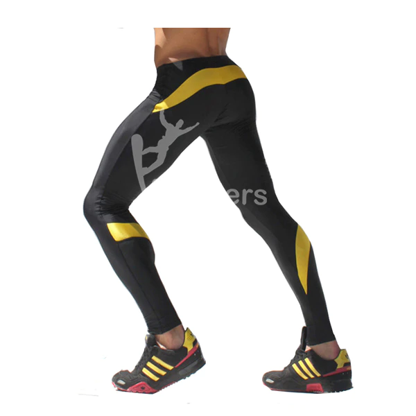 Mens Sports Leggings Long With Drawstring Stripe Summer Compression Thermal Fitness Pants
