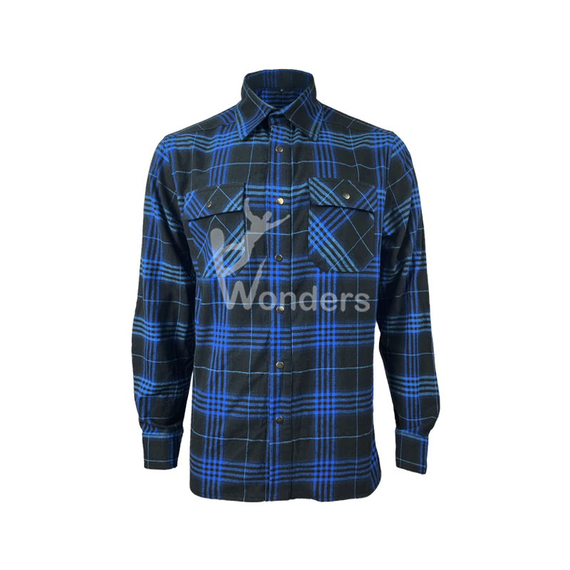 Men's Yarn-Dyed Long-Sleeve Flannel Work Casual Wear Button Shirts