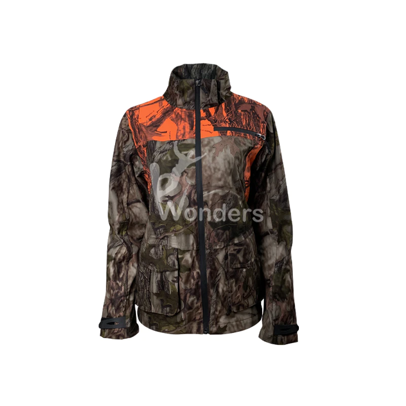 Women’s Camo Breathable Waterproof Hunting Jacket with Removable Hood