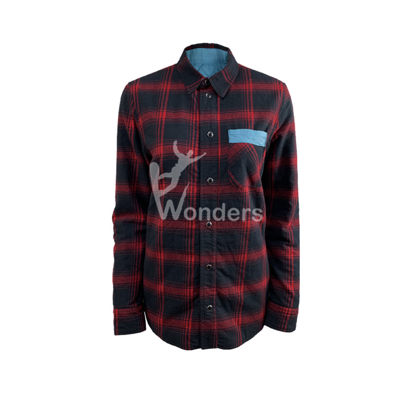 Ladie’s Red and Black Long-Sleeve Heavy Flannel Work Casual Shirt