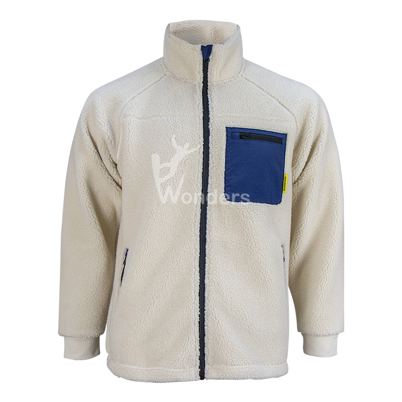 Mens 100% recycled full zip fleece jacket with chest pocket
