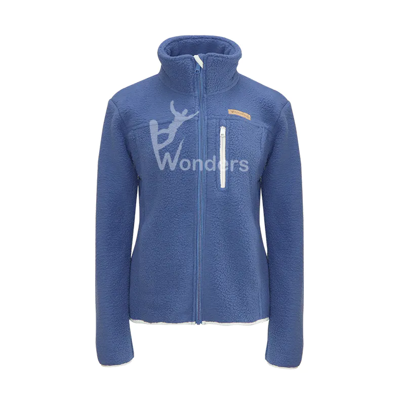 Women’s Comfortable And Breathable Long Sleeve Fleece Jacket With Stand-up collar Design